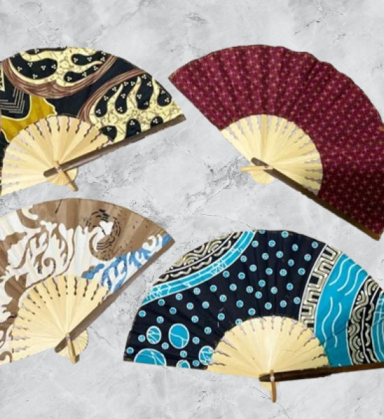 Kipas Kipas Batik Motif  Campur Gratis Sablon